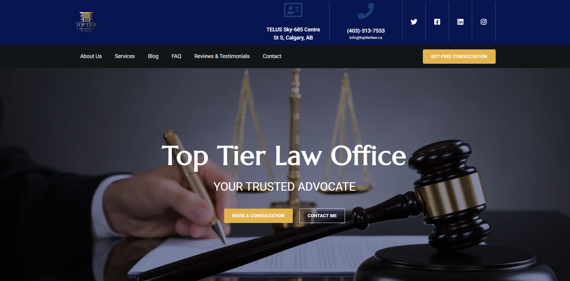 Top Tier Law Office homepage