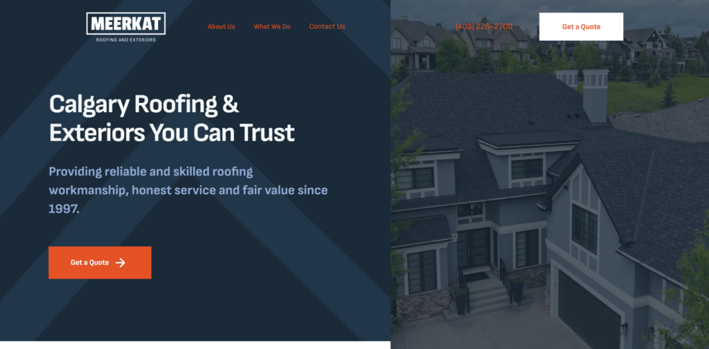 Meerkat Roofing & Exteriors homepage